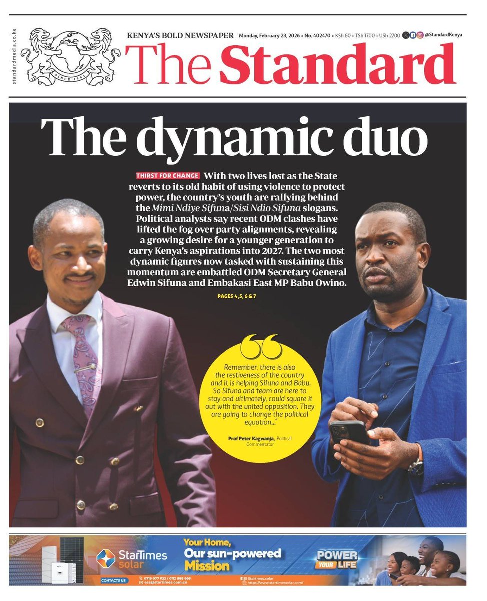 The headline should be the dynamic loosers of the century despite the media hype and frenzy this is just a political fluke. These are stooges,proteges and creation of Uhuru kenyatta. ODM Party must now crack the whip against these erant members through disciplinary action.