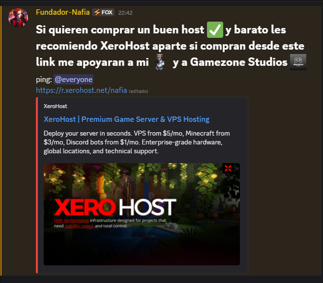 StudiosGamezone's tweet photo. # Si quieren comprar un buen host ✅ y barato les recomiendo XeroHost 
aparte si compran desde este link me apoyaran a mi   y a Gamezone Studios
Link XeroHost: 
https://t.co/n0T7Y50Rty
Link GameZone Studios: https://t.co/oSJs9tFh6S https://t.co/xem1m15i1G