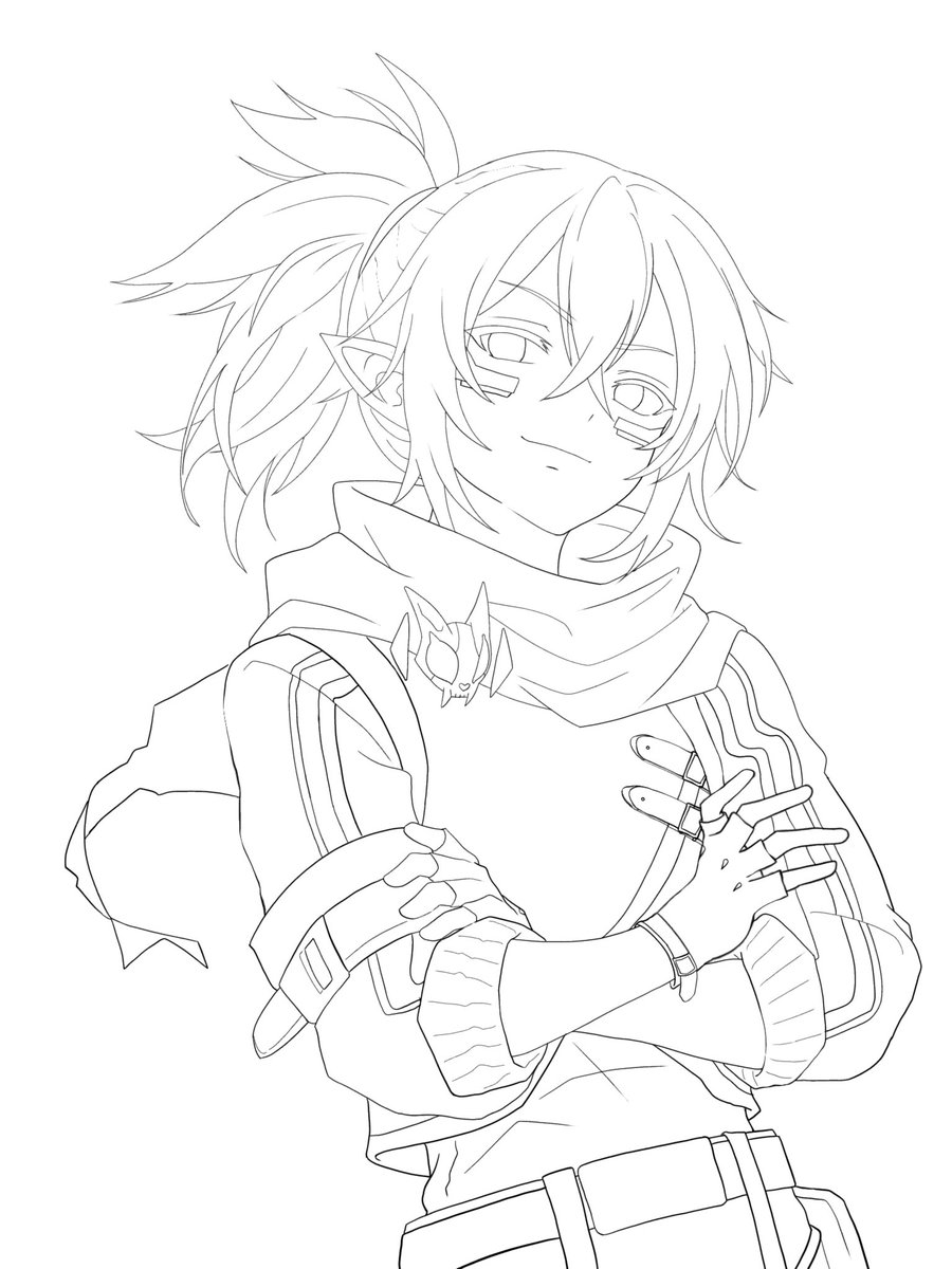 リクエスト頂いたので各メンバーの線画(背景透過済み)投下させて頂き