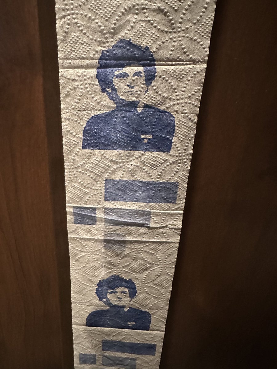 BEST-EVER TROLL from #ETHDenver is <a href="/PallerJohn/">J O H N P A L L Ξ R | pallΞr.Ξth (🦬,🦄)</a>’s <a href="/SBF_FTX/">SBF</a> toilet paper from 2023. Squares of it hang in my office as a reminder of what that criminal, SBF, cost our industry—he gave DC regulators the (misguided) excuse to kill good actors, including my company. Rot in jail, Sam.