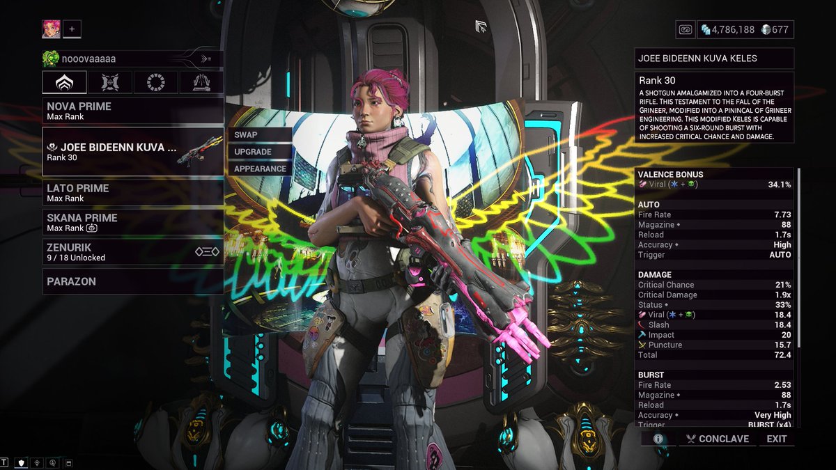 FINALLY got the Kuva Keles with a viral progenitor only for it to be 34.1%. 

Anyways how do I build the Keles i heard Primary Acuity was recommended.