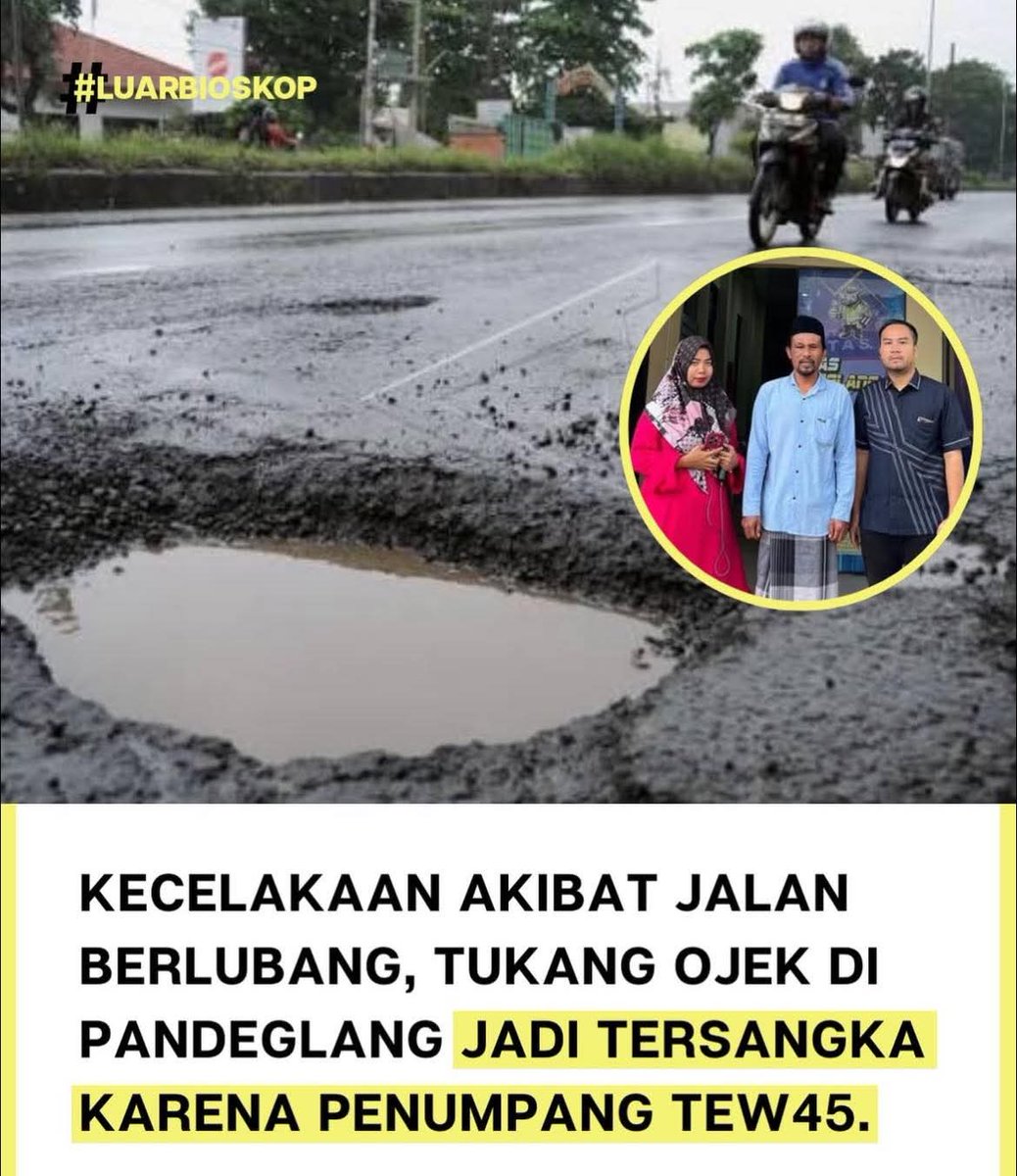 Parah banget ‼️‼️🆙

Bukan kemaren infonya, kalau ada jalan rusak dan masyarakat jadi korban maka pejabat daerah bisa dipenjara max 5 tahun atau denda 120 juta

Jadi mana yang benar ini...??