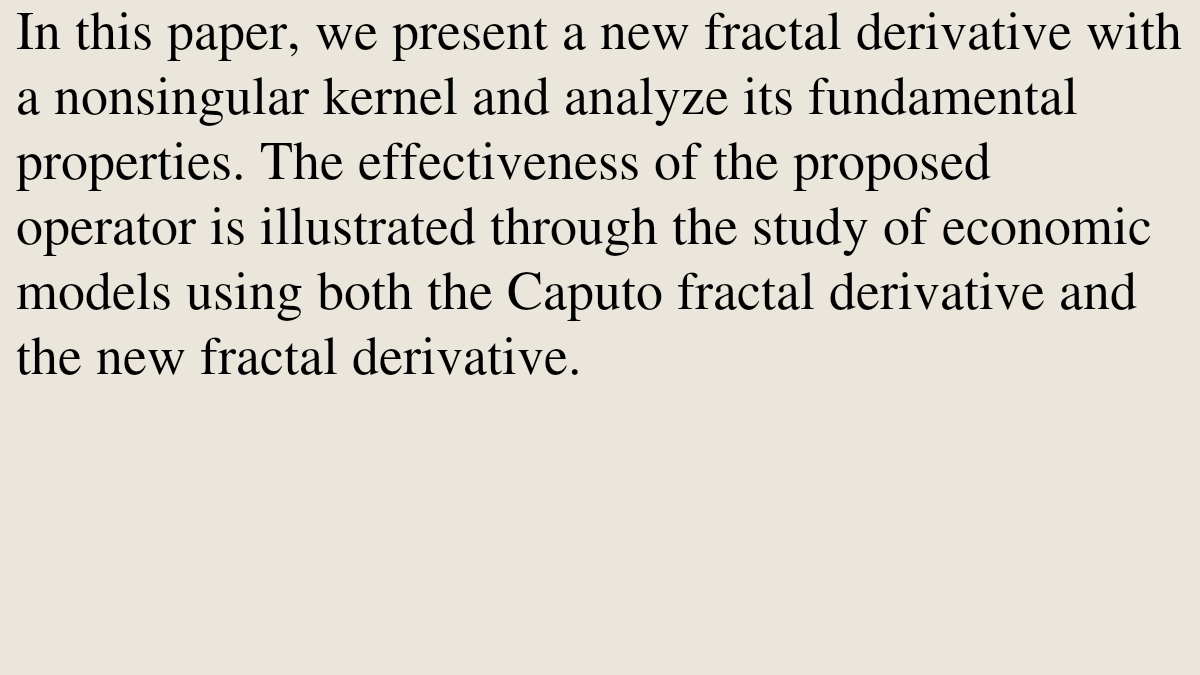 Fractal Sumudu Transform and Economic Models

Krishna Mani Nath, Bipan Hazarika, Hemanta Kalita
arxiv.org/abs/2602.17723 [𝚖𝚊𝚝𝚑.𝙶𝙼]