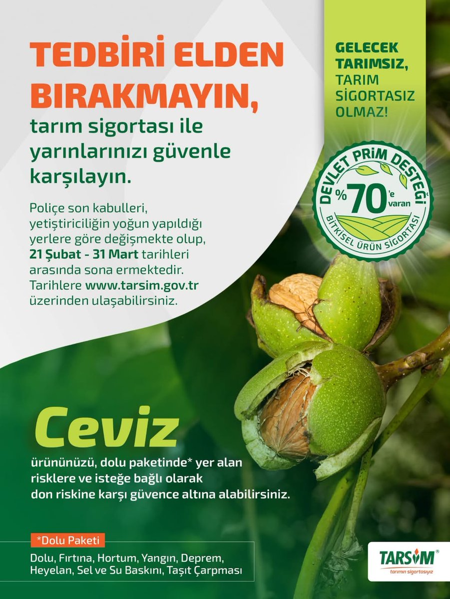 Tarım sigortanızı yaptırmak için, TARSİM’e üye sigorta şirketlerinin yetkili acentelerine başvurabilirsiniz.
<a href="/TCTarim/">T.C. Tarım ve Orman Bakanlığı</a>
<a href="/ibrahimyumakli/">İbrahim Yumaklı</a>
<a href="/tarim_sigortasi/">TARSİM</a>
<a href="/lcandan77/">lcanda76</a>