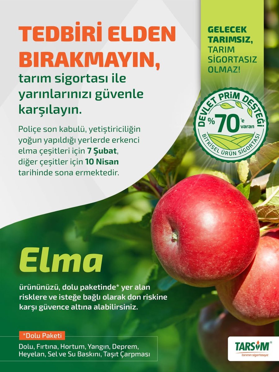 Tarım sigortanızı yaptırmak için, TARSİM’e üye sigorta şirketlerinin yetkili acentelerine başvurabilirsiniz.
<a href="/TCTarim/">T.C. Tarım ve Orman Bakanlığı</a>
<a href="/ibrahimyumakli/">İbrahim Yumaklı</a>
<a href="/tarim_sigortasi/">TARSİM</a>
<a href="/lcandan77/">lcanda76</a>