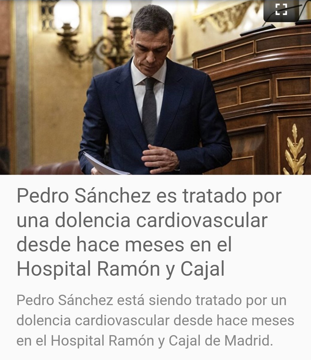 Padece una dolencia cardiovascular.
Gran exclusiva de Libertad Digital y gran fracaso de los grandes medios regados de dinero público. 

libertaddigital.com/espana/2026-02…