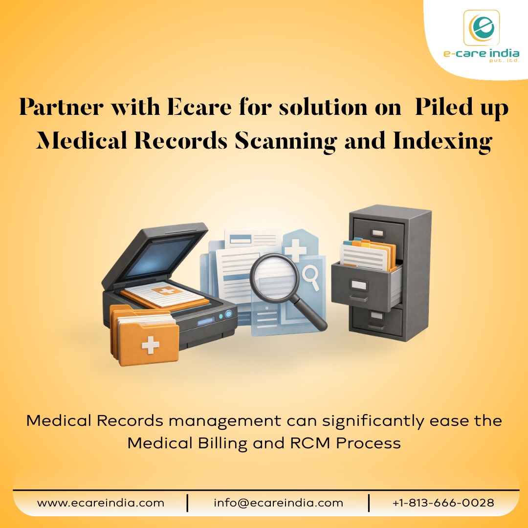 ecareindia's tweet photo. Partner with e-care for solution on  Piled up Medical Records Scanning and Indexing
https://t.co/UM6kBa9a3o
Medical Records management can significantly ease the Medical Billing and RCM Process
#IndexingMedicalRecords #medicalrecordsscanningandindexing
#Ecare #ecaresolution https://t.co/0y1FjgrIX3
