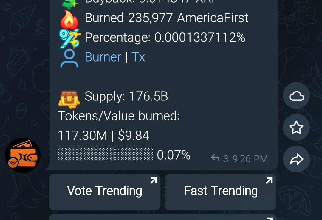 0.07% Supply of $AmericaFirst has been burned in the first week of being released.

Noice.