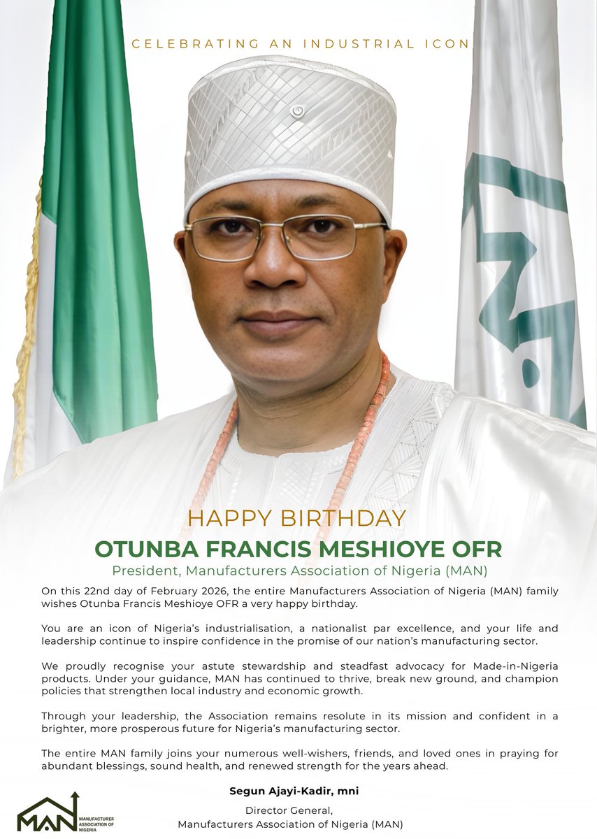 Manufacturers Association of Nigeria (MAN) tweet media