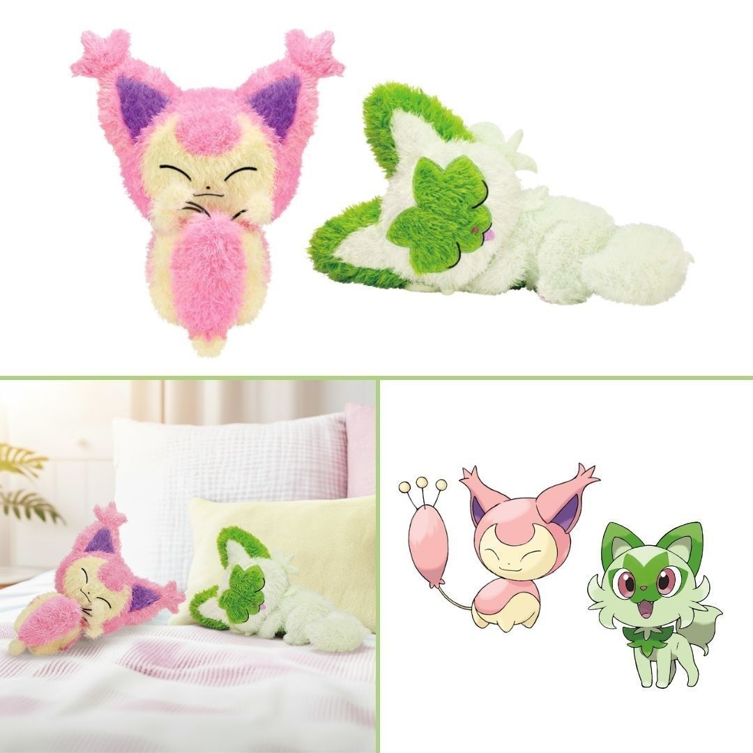 Pokémon Kutsurogi Time Plush Mofugutto Sprigatito &amp; Skitty - Check them out at the link below! 
🛑 buff.ly/AyxWBJt 
#Pokemon #Sprigatito #Skitty