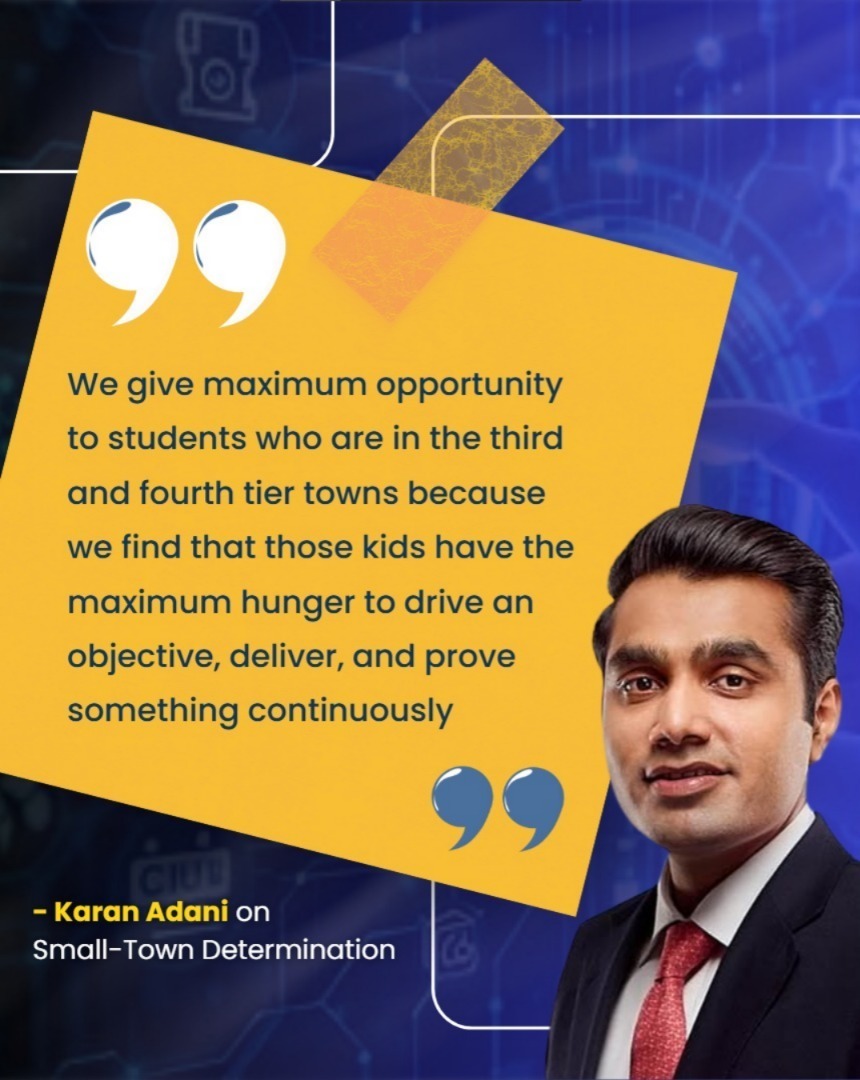 Adani’s Focus: Backing Determination Over Background

#KaranAdani emphasizes giving maximum opportunity to students from smaller towns.

Why? Because ambition and resilience often run strongest where opportunities are fewer. When given the right platform, that hunger converts