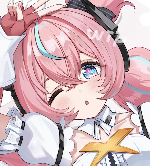 次の絵のwip、アリアちゃん! ピンク髪塗るのめっちゃ楽しい〜