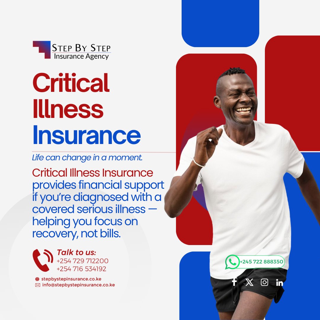 StepByStepIA's tweet image. 💙 Critical Illness Insurance
Life can change in a moment. 

Critical Illness Insurance provides financial support if you’re diagnosed with a covered serious illness — helping you focus on recovery, not bills. 💙

#CriticalIllnessInsurance  #SecureYourFuture #StepByStepInsurance
