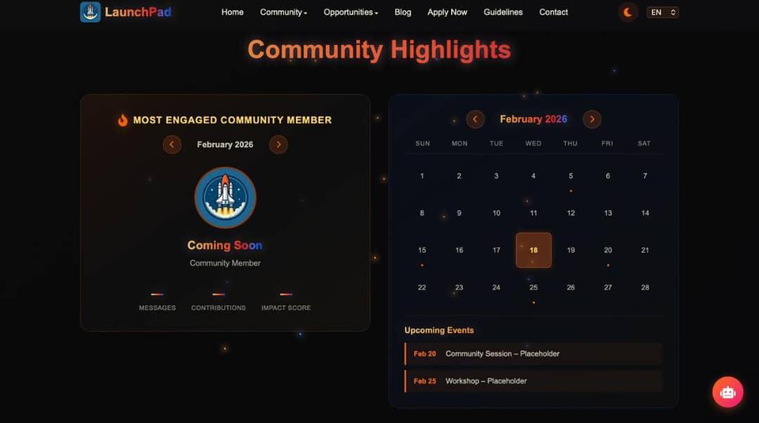 LaunchPadGr0up's tweet photo. Shine Bright in Our Community 🌟
At LaunchPad, we celebrate those who show up, speak up, and lift others 🚀
Each month, our Most Engaged Member gets:
🏅 A spotlight on our website
📜 A Certificate of Engagement
Stay active. Stay inspiring. It could be YOU 👀
Questions? Reach out! https://t.co/QE8Jqjt8fy