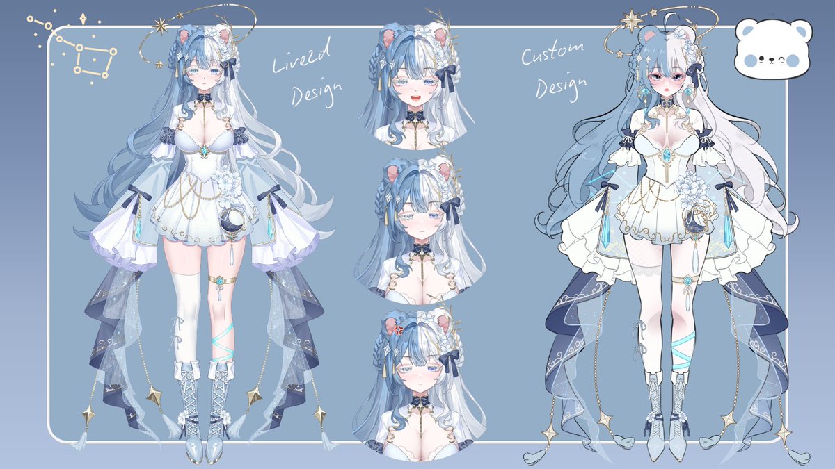 hi, i'm ophelia aka lia!
i am a celestial polar bear born from the ursa major constellation. i help guide weary travelers when they lose their way.
i stream on twitch!
oshi mark: 🐻‍❄️⭐️
art tag: #OpheliaUrsaArt

live2d: <a href="/wv1996112/">ibuki@L2D art+ rig</a> 
design: <a href="/miniichu_u/">Chulynn🍓</a>