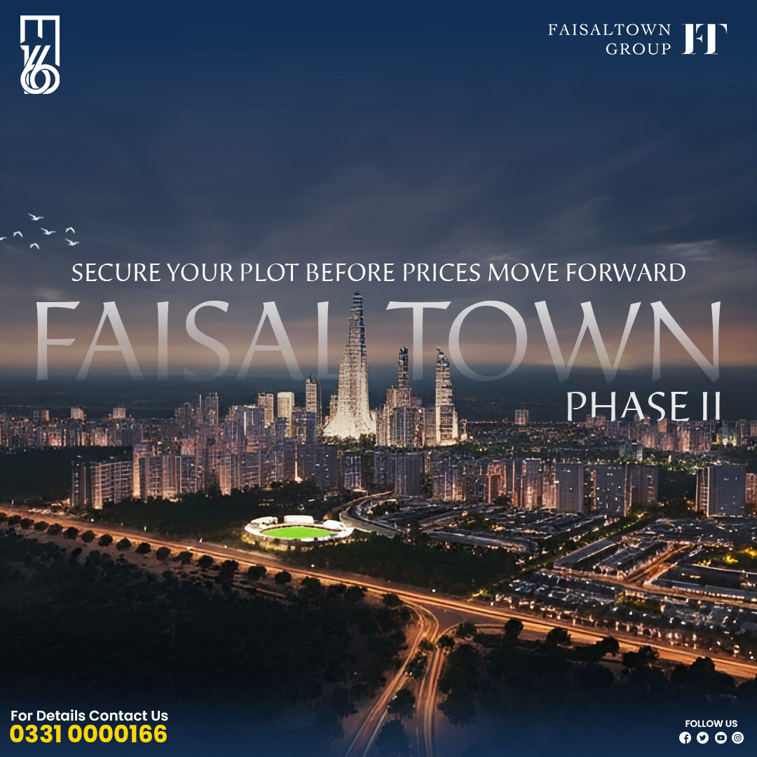 📷 Faisal Town Phase 2 – Secure Your Plot Before Prices Move Forward!

A flagship project by Faisal Town Group, located at the prime location of Rawalpindi Ring Road, with easy access to Thalian Interchange, Islamabad Airport &amp; M-2 Motorway.

#FaisalTownPhase2 #FaisalTownGroup