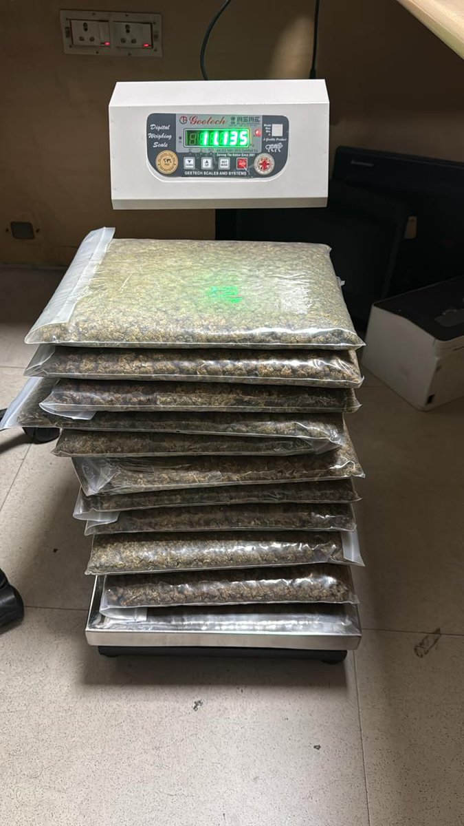 Customs, IGI Airport Date: 19.02.2026
Operation: AIU, IGI Airport, New Delhi
Seizure: 10724 grams ganja/marijuana

The Indira Gandhi International Airport Customs have registered a case of smuggling of narcotic drugs at Terminal-3, New Delhi.
On the basis of spot profiling, two