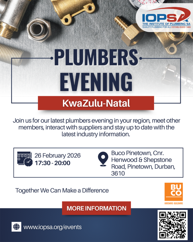 plumbingonline's tweet image. Join @IOPSAonline for their latest #PlumbingEvening in the #KZN region to meet other members, interact with #Suppliers and stay up-to-date with the latest industry information.

Read about it here: plumbingafrica.co.za/iopsa-kwazulu-…

#PlumbingAfrica #IOPSA