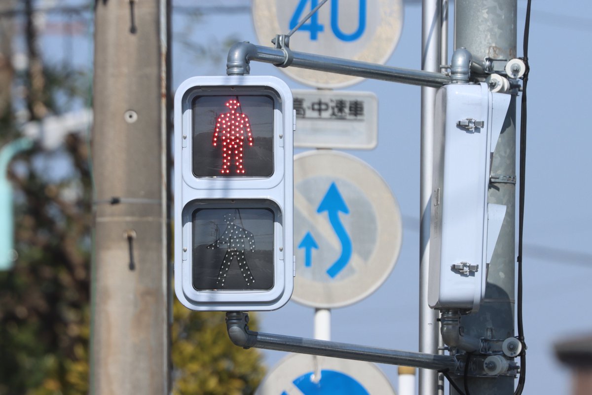 日本信号製の新型歩行者用灯器を撮影 素子の少なさに感動！