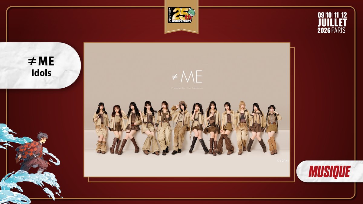 【#ノイミーイベント情報】

7/9(木)～12(日)に開催される
「Japan Expo Paris 2026」に
≠MEの出演が決定いたしました💎!!

出演日：7/10(金)、11(土)
会場：パリ・ノールヴィルパント展示会場

▶︎ not-equal-me.jp/news/detail/71…

どうぞ、お楽しみに🎤˖°

#JapanExpo
#JapanExpo2026
#JE2026
#ノイミー