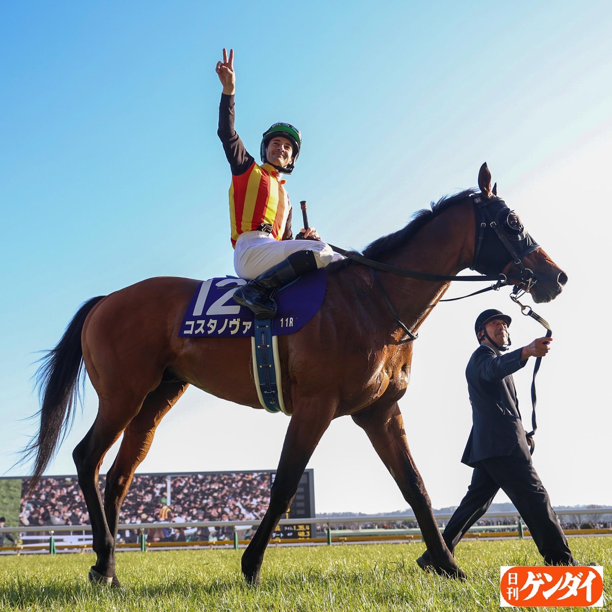 gendai_keiba's tweet photo. 晴れやかな東京競馬場、Ｃ・ルメール騎手は力強く〝連覇〟を示しました。

コンビニｅプリントサービス「日刊ゲンダイ競馬フォト」ではどんな写真がアップされるのでしょうか。
https://t.co/vl46ZcBkBi
#コスタノヴァ #Ｃ・ルメール
#フェブラリーＳ https://t.co/JntKithLsI