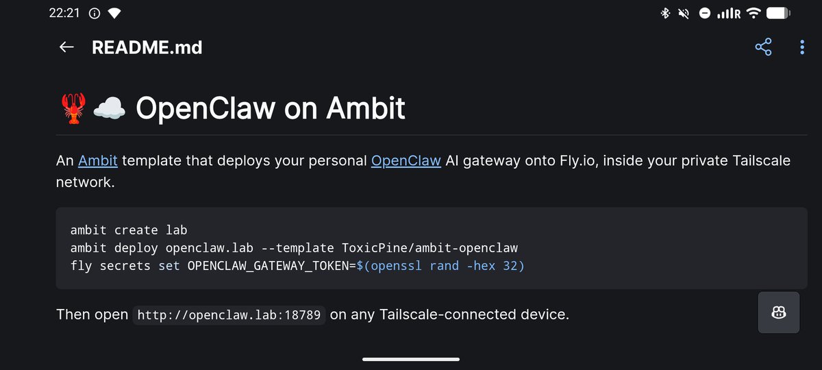 ambit is the easiest way to host openclaw, and the easiest way to host the web apps it produces.