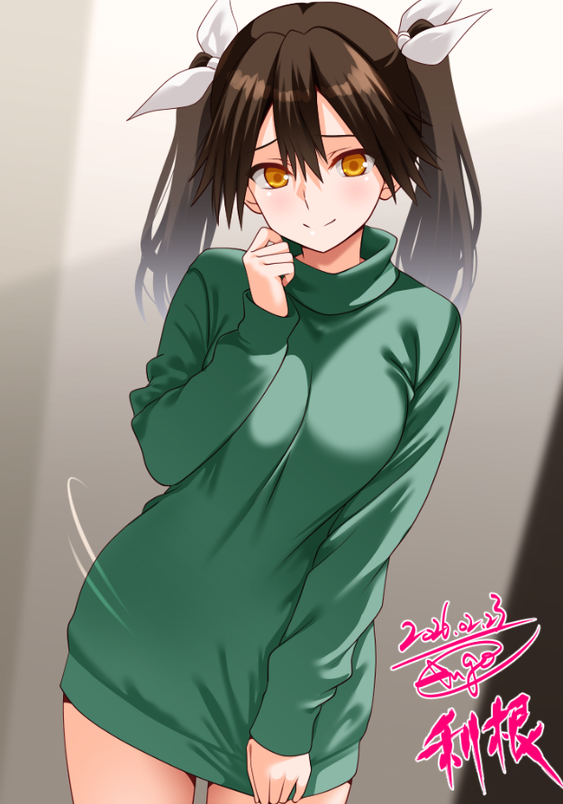 可愛いポーズ練習中の利根ねーさん^^

#艦これ版深夜の真剣お絵描き60分一本勝負 
#艦これ版真剣お絵描き60分一本勝負_20260223 