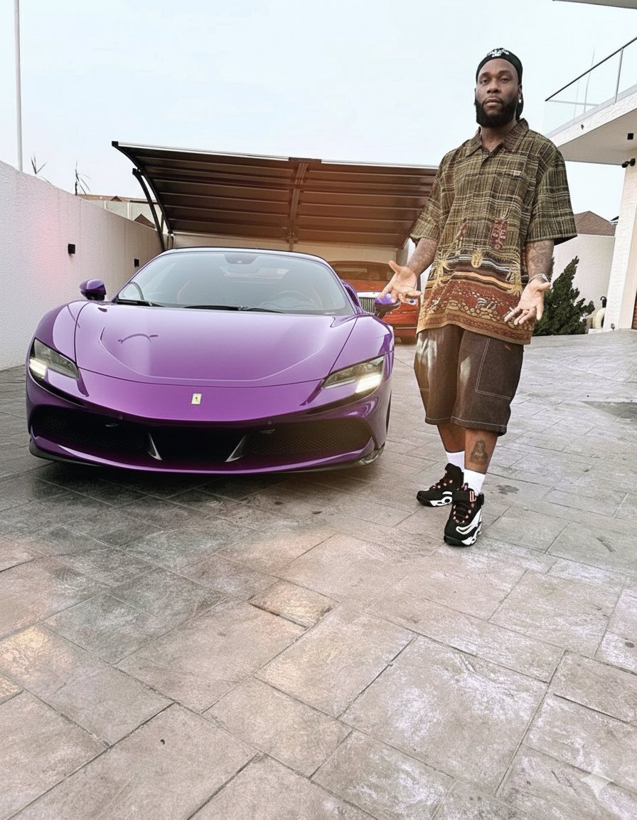 Updated List of all Burna Boy’s car collection. 🏎️🔥

1. McLaren Senna Carbon Fibre Edition 
2. Ferrari SF90! 🆕
2. Ferrari Purosangue – Ferrari’s first SUV.  
3. Lamborghini Aventador SVJ 
4. Lamborghini Revuelto 
5. Ferrari 812 GTS6
6. Ferrari 488 Spider 
7. Lamborghini Urus
8.