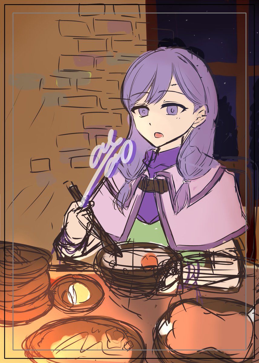 雰囲気ラフ
手前の食べ物類はあとでがっつり変える気がする