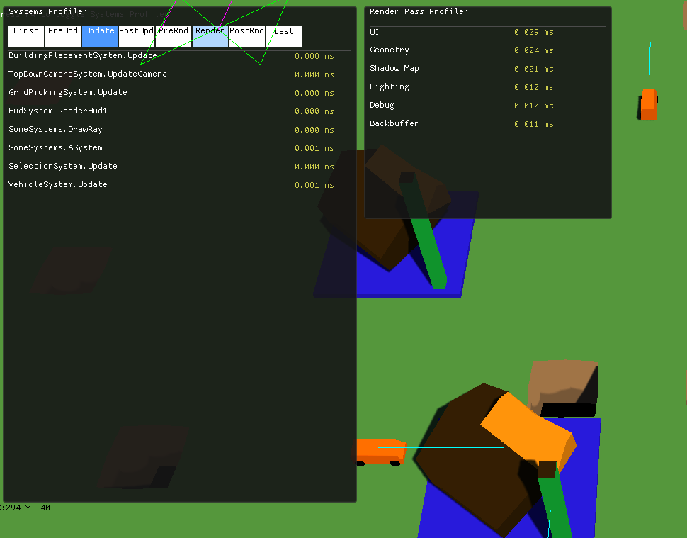 Added measurements for each render pass to the profiler, this was not included in the systems because currently the entire render pipeline is executed as a single system.
I might change that in the future if I want to use multiple threads for the game loop.
#indiedev #gamedev
