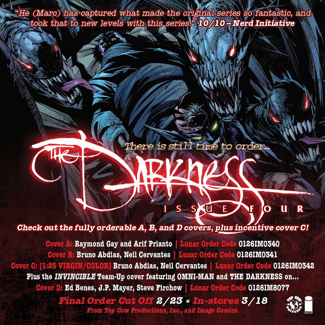 TopCow's tweet photo. Don’t forget to pre-order the Dsrkness #3 by EOD on 2/23! #imagecomics #topcowcomics #thedarkness https://t.co/MLmq6PL8g8