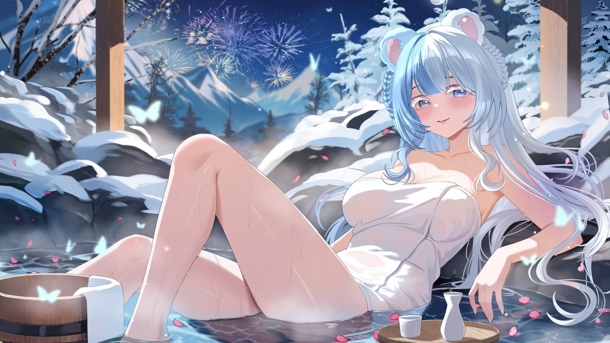 This onsen is big enough for two! ♨️🍵
🎨: <a href="/417YXq1Itw21499/">Cheese Art Studio</a>
#OpheliaUrsaArt