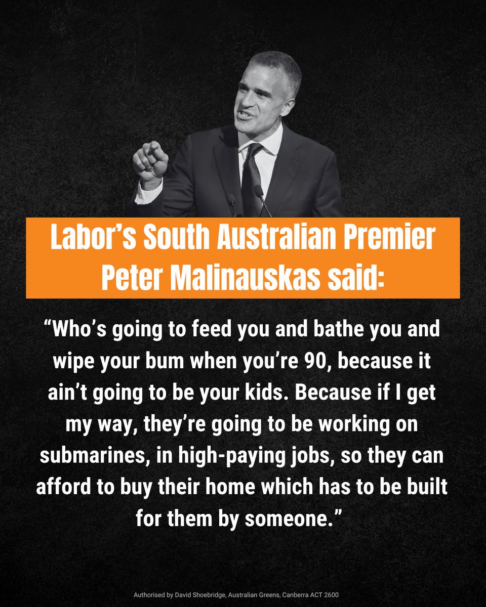 There is a world where all Australians are treated equally, not separated into classes based on skin colour, and we don't waste billions on US nuclear submarines.

But as Labor shows here, they have no interest in cleaning up anything.