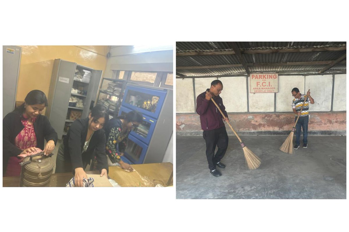 Special cleaning of Record Rooms, Water Coolers, Canteen, QC Lab, Library &amp; Parking area was organized at FCI DO Tezpur on the occasion of Swacchta Pakhwada (Special Cleanliness Drive) from 16th FEB 2026 to 28 February 2026
<a href="/fci_ne/">Food Corporation of India, Zonal Office(NE)</a>
<a href="/AssamFci/">Food Corporation of India Assam</a>
<a href="/DoTezpur/">FCI DO Tezpur, Assam</a>