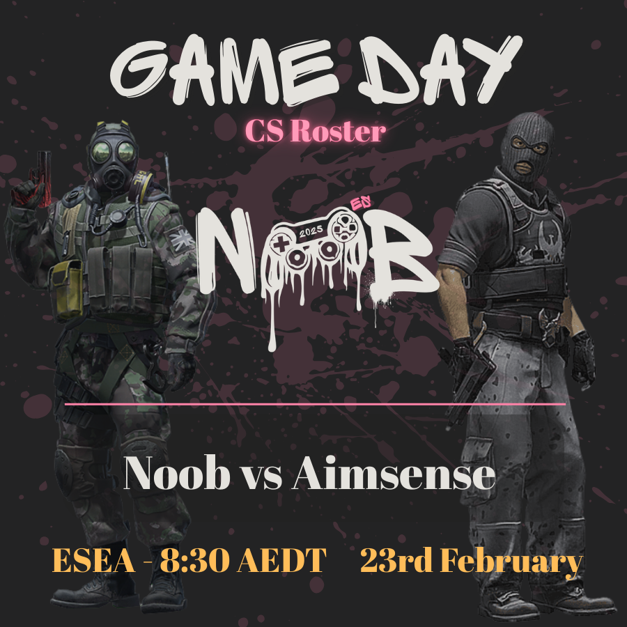 noob_esports's tweet photo. 🔥GAME DAY🔥

 Noob Esports CS roster versus Aimsense in the @ESEA  Season 56 open League.  🎮 Vibes are here, smokes are up, take the shot.

Casted by @Darmo__TTV  and @CasterPort554   on https://t.co/h3igrHiQ1j @ 8:30PM AEDT 👀 see you there

#counterstrike #openleague #gameday #season56 #OCE