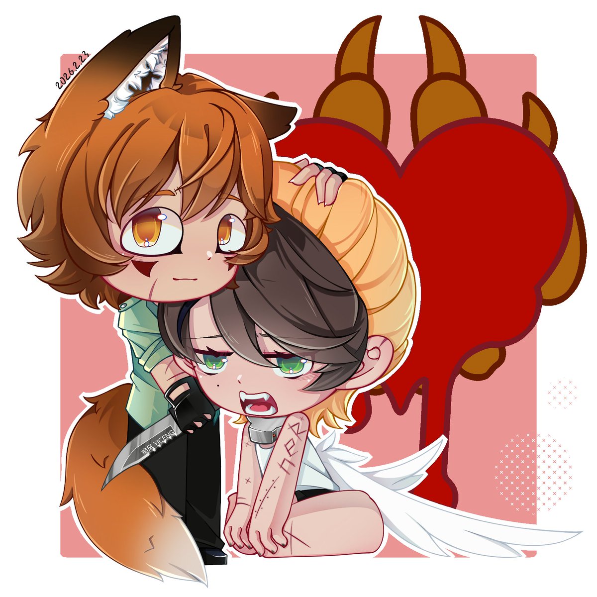 Ayan_yiceng's tweet photo. 我终于画完了，用手机画画还是太累了🥹
#BoyfriendToDeath
#boyfriendtodeath2
#RenHana 
#BTD 
#btd2 
#OC https://t.co/r7QFCNNUCo