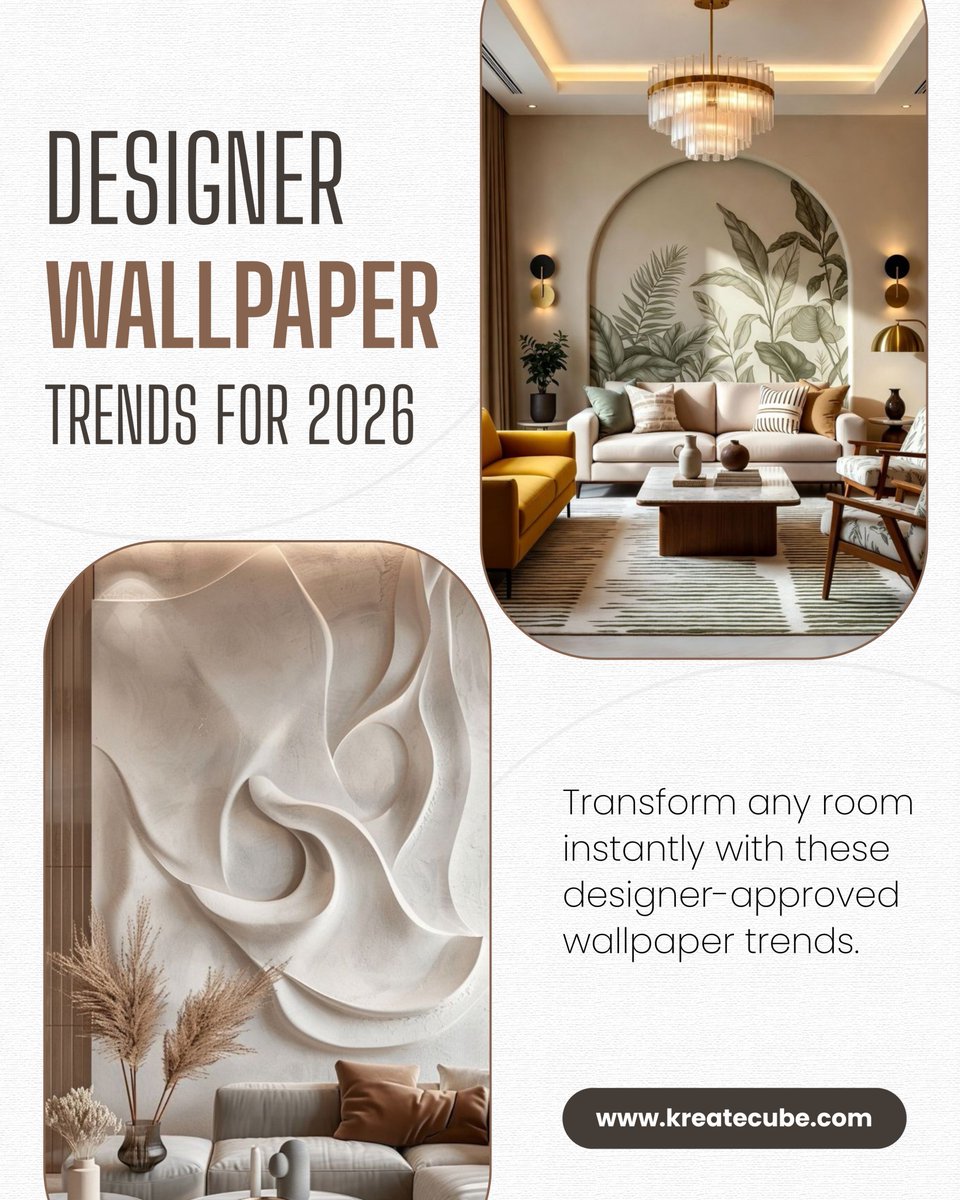 KreateCubeKC's tweet photo. A simple wall upgrade can redefine your entire room.

These designer-approved wallpapers add personality and luxury, without overspending.

💾 Save for later
🔁 Share
🔗 Full collection in👇
https://t.co/c8yHOxIlvG

#WallpaperDesign #InteriorDesign #WallMakeover #KreateCube https://t.co/hjVzviy1vu