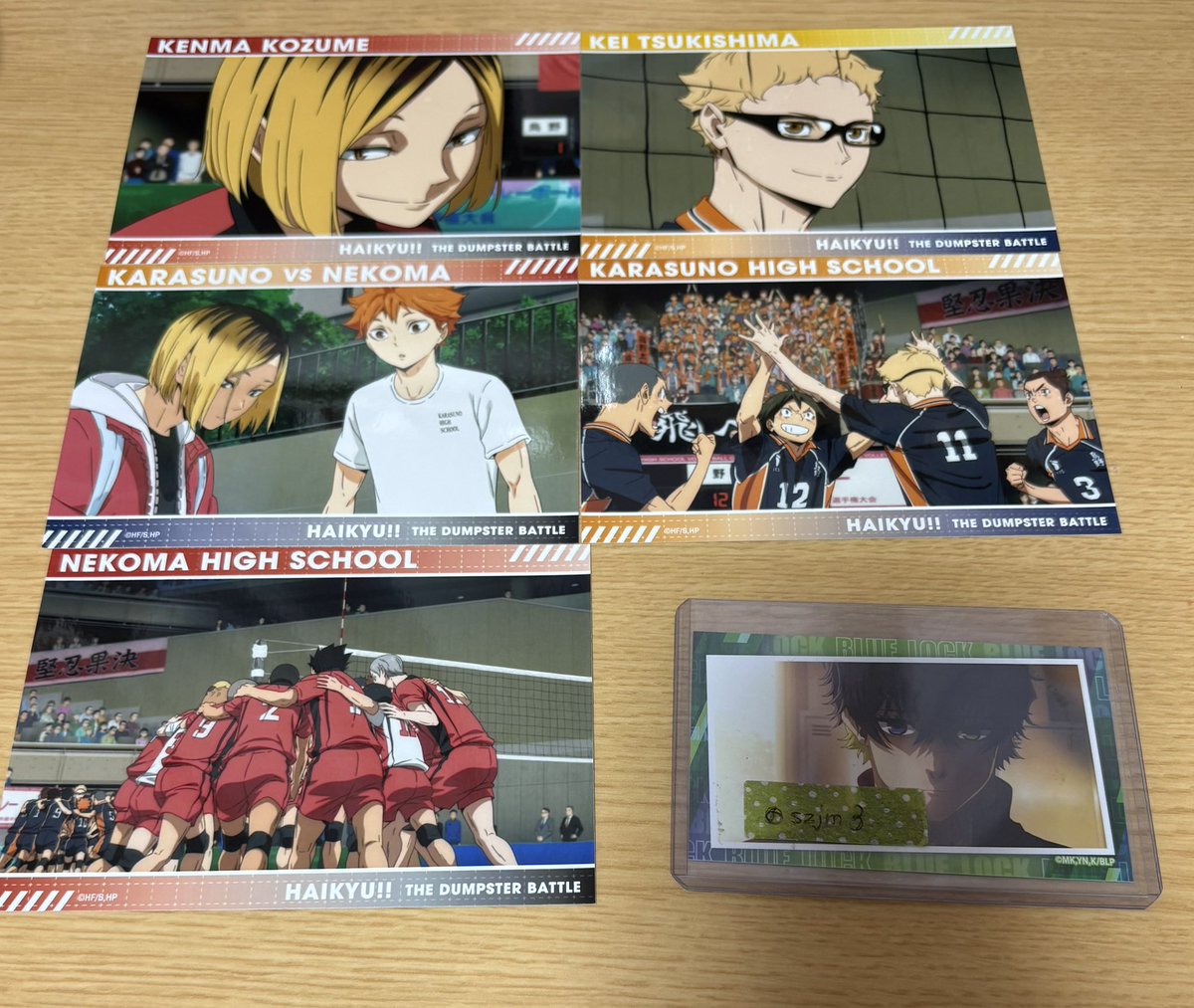 szjm3's tweet photo. 【交換/譲渡】 ハイキュー ゴミ捨て場の決戦展 スナップカード

求: 110円/枚  or 異種黒尾

譲: 画像1.2 

1枚目上段は2枚目同数お迎え下さい。
なるべく纏めての方優先
異種交換はキャラポトレ優先で求めております。

横浜手渡し又は郵送
お声掛けお待ちしております🍀*゜ https://t.co/uu7WIFNWWa