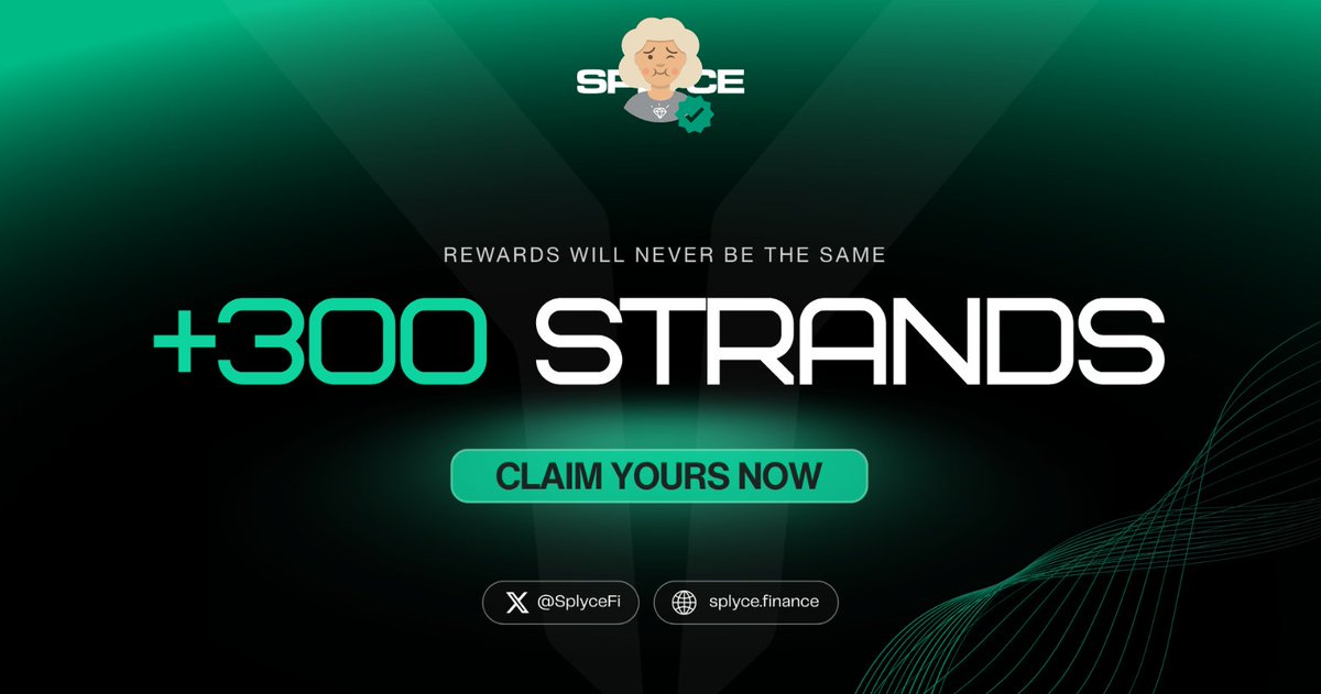 daishalla's tweet photo. 300 Strands claimed. 

Real-world yield is coming to Solana with @SplyceFi 

Feels good to be early.

Your turn: https://t.co/N9Z13zRHjC https://t.co/jYcTdEHE8m