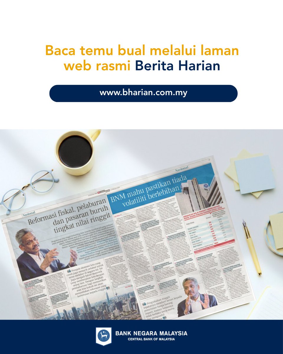 BNM_official's tweet photo. Pembaharuan hari ini adalah asas kepada kemakmuran masa hadapan. Di sebalik angka ekonomi, yang paling penting ialah kesannya terhadap kehidupan seharian rakyat.

Baca temubual eksklusif Gabenor Rasheed bersama Berita Harian melalui:
 
https://t.co/emAtOzWjdz

https://t.co/Y0CaeUo31u

https://t.co/Molt7R7UOO