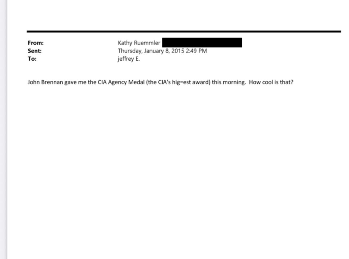 Jeffery Epstein hed multiple meetings with John Brennan who was the director of the CIA