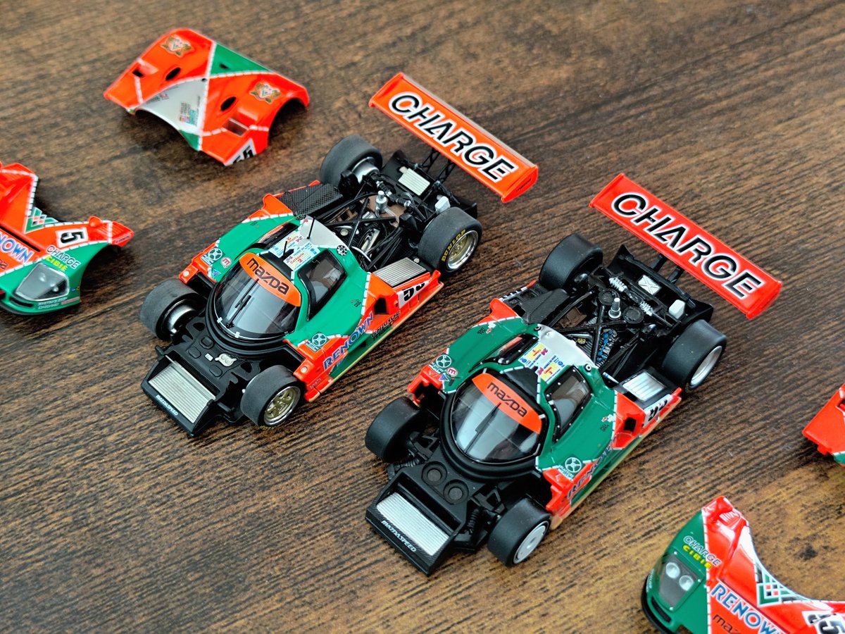 POP RACEのマツダ787Bも結局購入したので、モーターヘリックスと比較