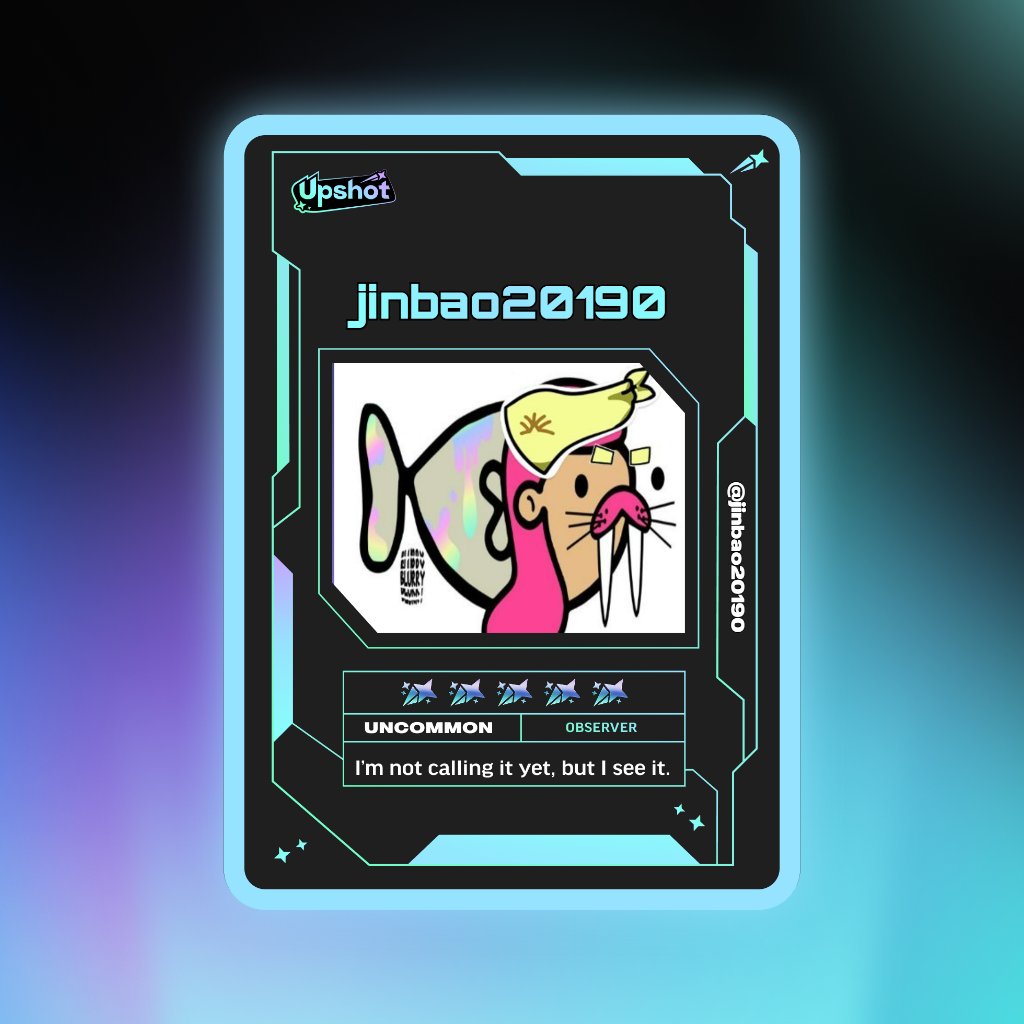 jinbao20190's tweet photo. Just ripped my Predictor Card!

Ready to claim instant cash prizes, free packs and more.

Welcome to Prediction Play on @upshot_cards

Your turn
https://t.co/L1RhCb1cgm

(PASTE IMAGE HERE) https://t.co/ILhw5trPC5