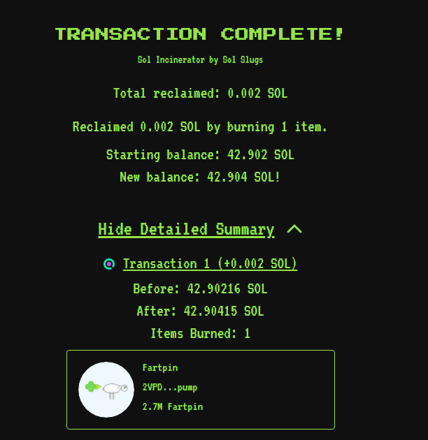 Burned more $fartpin supply 💨