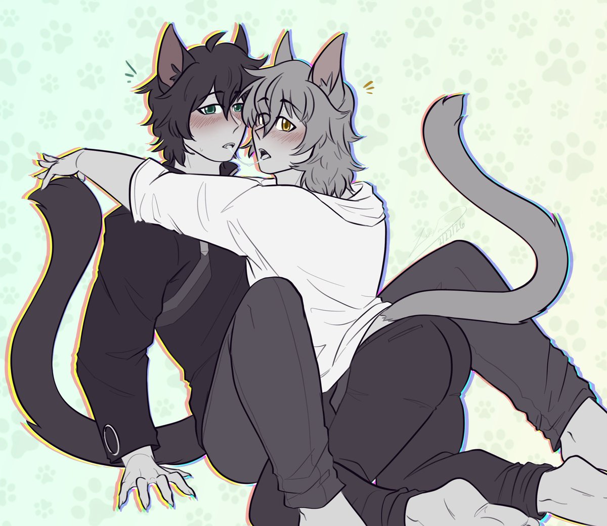 LokiDraws_'s tweet photo. A little late (about 2 hrs) but Happy Cat Day have some catboy yaoi
Also turned 25 so yippee
#hsr #dancae #caeheng https://t.co/xwRkqi9yXu