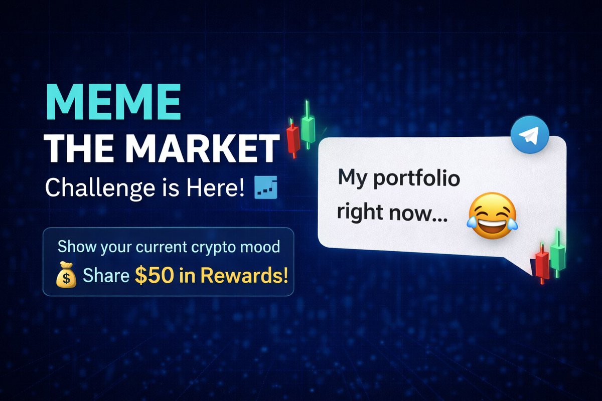 Meme The Market Challenge is here! 📊
Drop a meme showing your current crypto mood in our TG chat &amp; Share $50 in Rewards! 💰

📲 HOW TO ENTER:
✅ Follow <a href="/BitMart_India/">BitMart South Asia</a>
💬 Drop your meme in TG: t.me/BitMartExchang…
🔄 RT last 3 posts

🏆 5 winners will be picked in 24 hours!