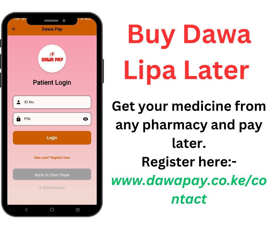 dawapayofficial's tweet photo. Low on cash? 
Get all the medicine you need from any pharmacy and pay later. 
Register here:- https://t.co/cCMq1ToHdT https://t.co/3dsvpKQrDA