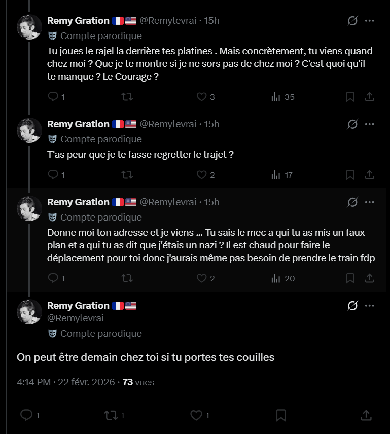 GirarCelineFake's tweet photo. Thread / Tuto. Comment faire prout et perdre le peu de dignité qu'il vous reste quand vous êtes déjà au fond du trou socialement.

1 : Menacer quelqu'un, oubliez votre agoraphobie et votre peur du vent, l'important c'est de donner l'impression d'en avoir dans le slip. https://t.co/yhQkLozY6i