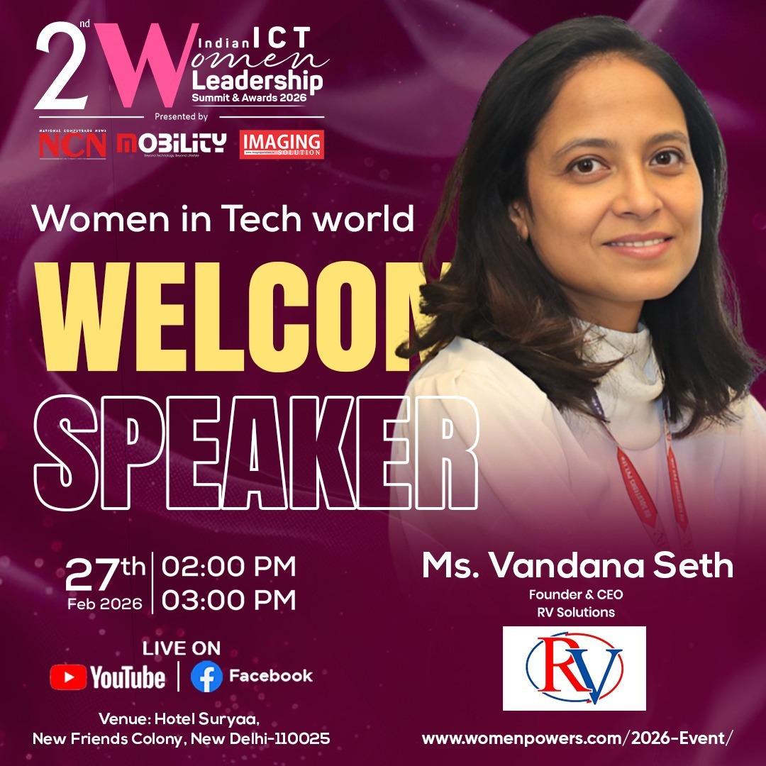 Welcoming Ms. Vandana Seth at 2nd Indian ICT Women Leadership Summit &amp; Awards 2026

🌐 Register Now 👉 forms.gle/AkgyPQRS62HUP8…

<a href="/rvsolutionsonl/">RV Solutions</a> #RVSolutions #ICTWomenLeadership #IndianICTWomen <a href="/SwapanR56454932/">Swapan Roy</a> <a href="/imagingmag/">Imagingmag</a> #imagingsolution #imagingsolutionmagazine