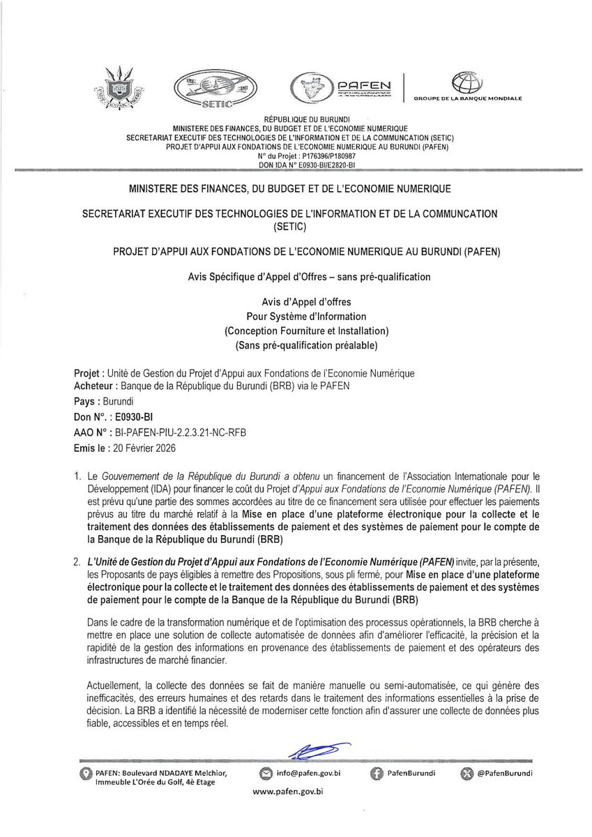 Secrétariat Exécutif des TIC - Burundi tweet media